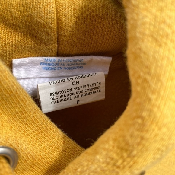 Women's Champion Sweatshirt Yellow Spell-Out Triple S Cotton Reverse Weave - Picture 11 of 12